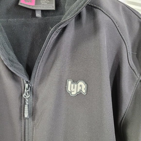 Lyft Black Full Zip up Jacket 1K size 2XL Soft Shell Rides Coat Black - Picture 4 of 6